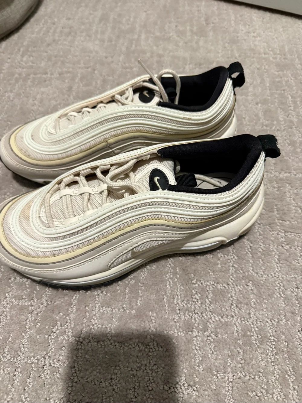 Nike Cream Wave Runner Sneakers with Black Collar